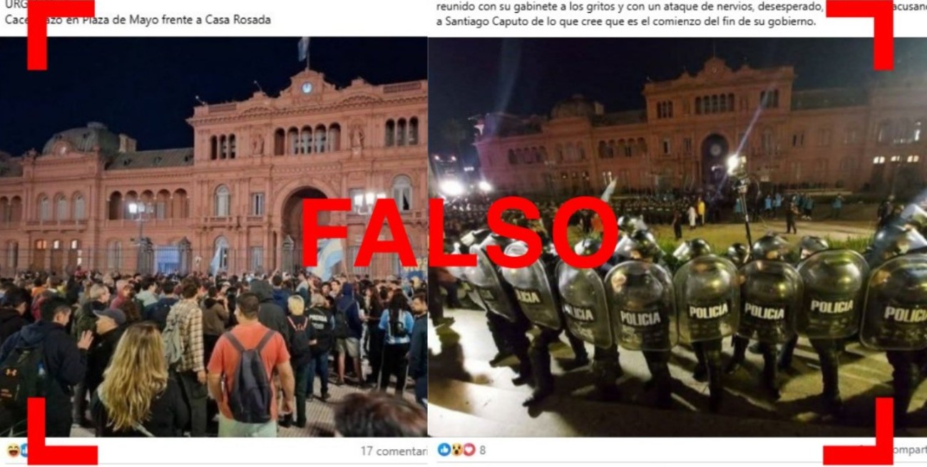 No, estas fotos y videos de protestas en Casa Rosada no se registraron en medio de la polémica por presuntas coimas en Discapacidad