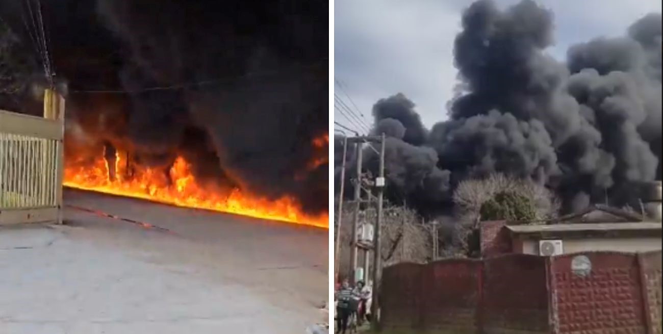 Voraz incendio tras la explosión de tanques de combustible en Totoras
