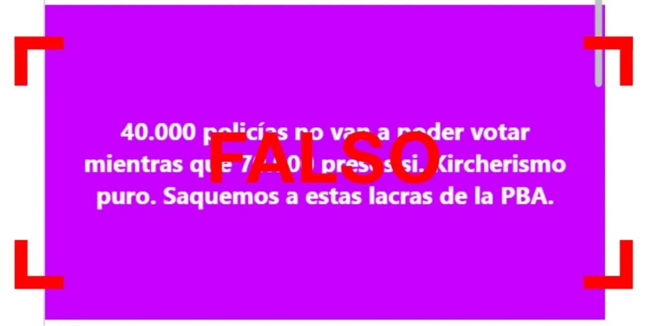 Es falso que en las elecciones bonaerenses “los presos votan, pero los policías no”