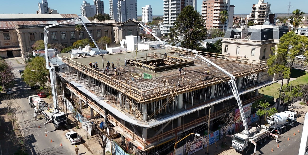 Avanza la construcción del nuevo edificio del Instituto N° 8: a punto de comenzar el cuarto nivel