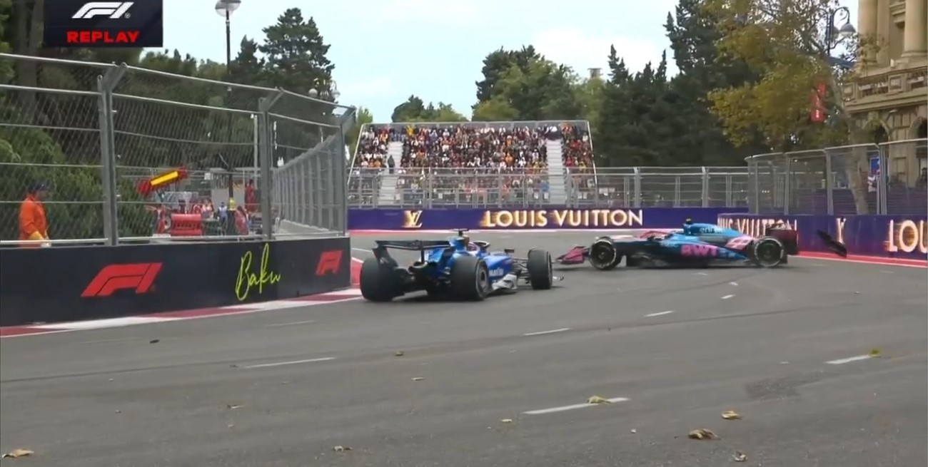 Albon chocó a Colapinto y lo dejó último en Azerbaiyán