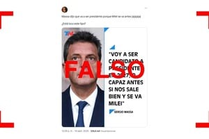 La placa de TN en la que Sergio Massa confirma su candidatura presidencial para 2027 es falsa
