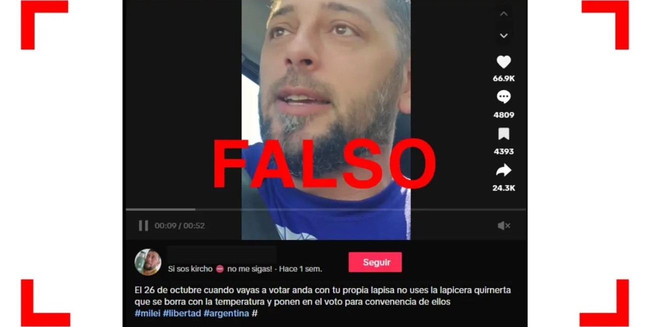 Es falso que entre los materiales para votar con la Boleta Única de Papel en las elecciones 2025 haya lapiceras que "se borran con calor"