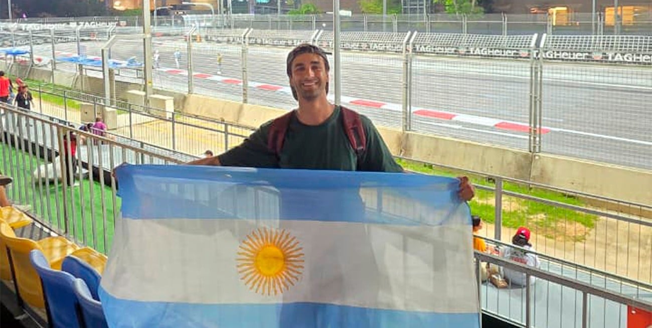 Un santafesino se coló en la Fórmula 1 y se sacó fotos hasta con Norris