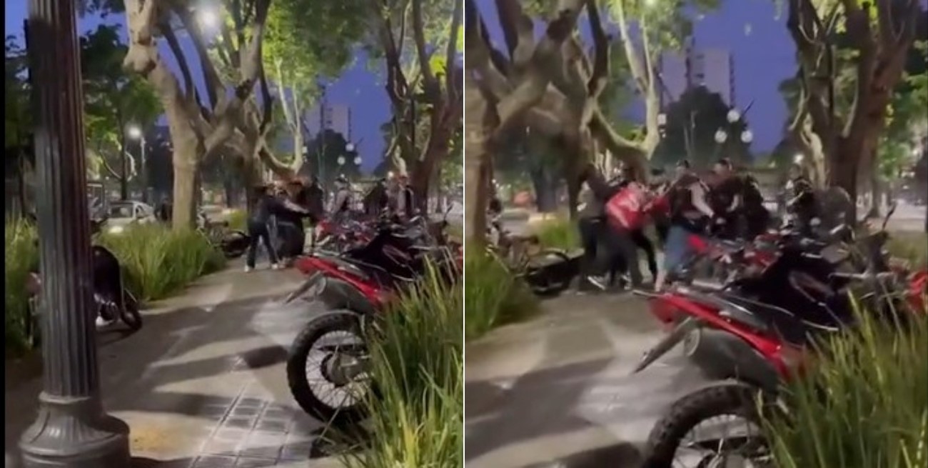 Video: motociclistas de los Hells Angels se enfrentaron a golpes con trapitos en La Plata