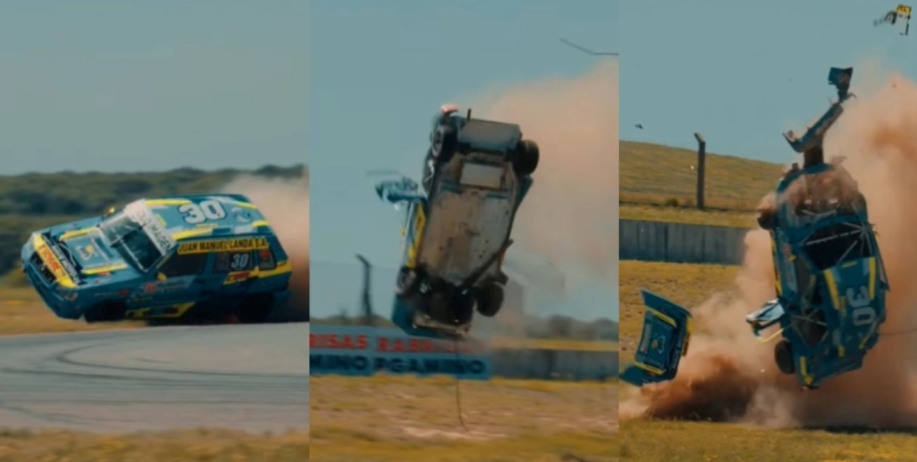 Impactante vuelco en el Turismo Pista en la Pampa