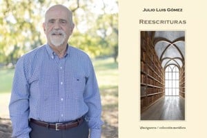 Julio Luis Gómez y su último libro, publicado a fines de 2024 por Editorial Vinciguerra.