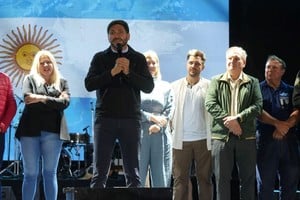 Pullaro en la Fiesta de la Confraternidad, donde reclamó al Gobierno nacional que cumpla con Santa Fe.