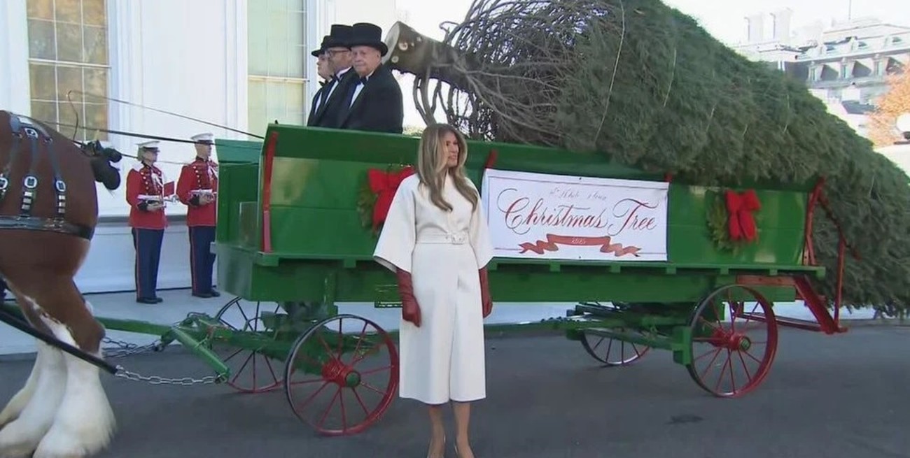 Melania Trump recibió el árbol de Navidad oficial para la Casa Blanca