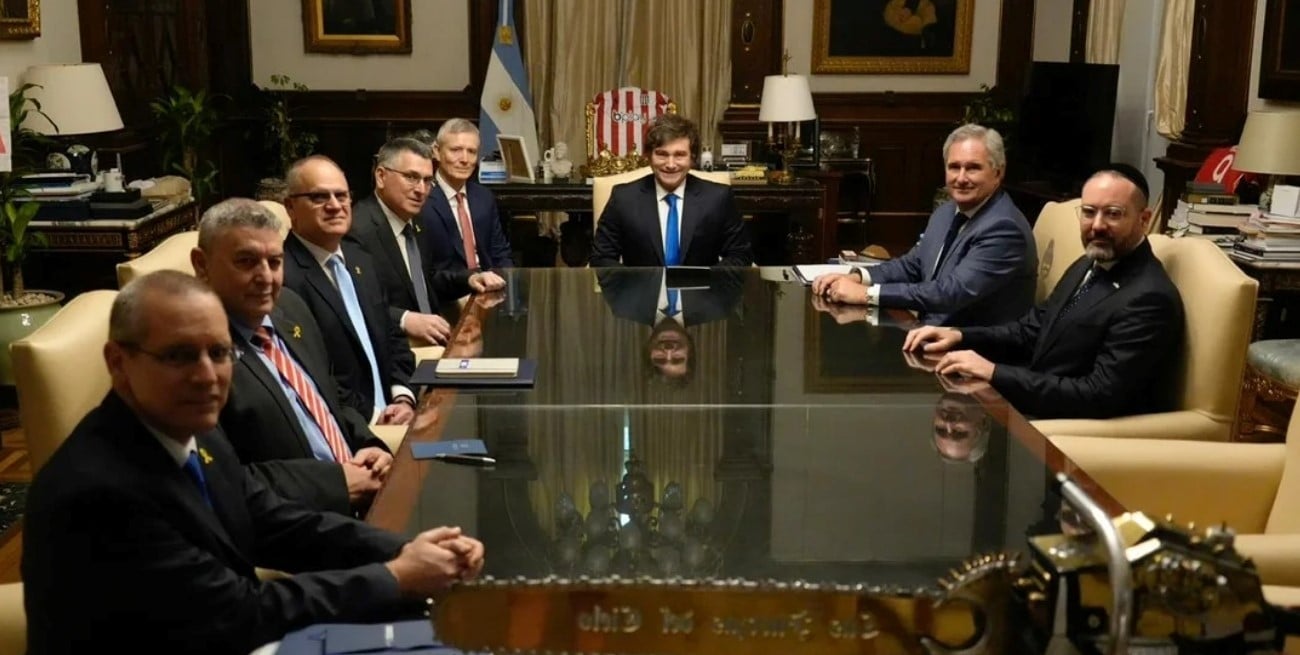 Milei recibió al canciller de Israel, Gideon Sa’ar, en Casa Rosada