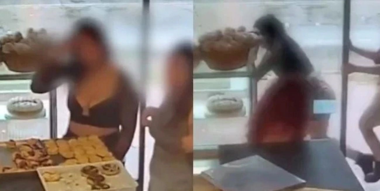 Video: volvían de bailar, quisieron robar una panadería y la empleada las ahuyentó con un cuchillo