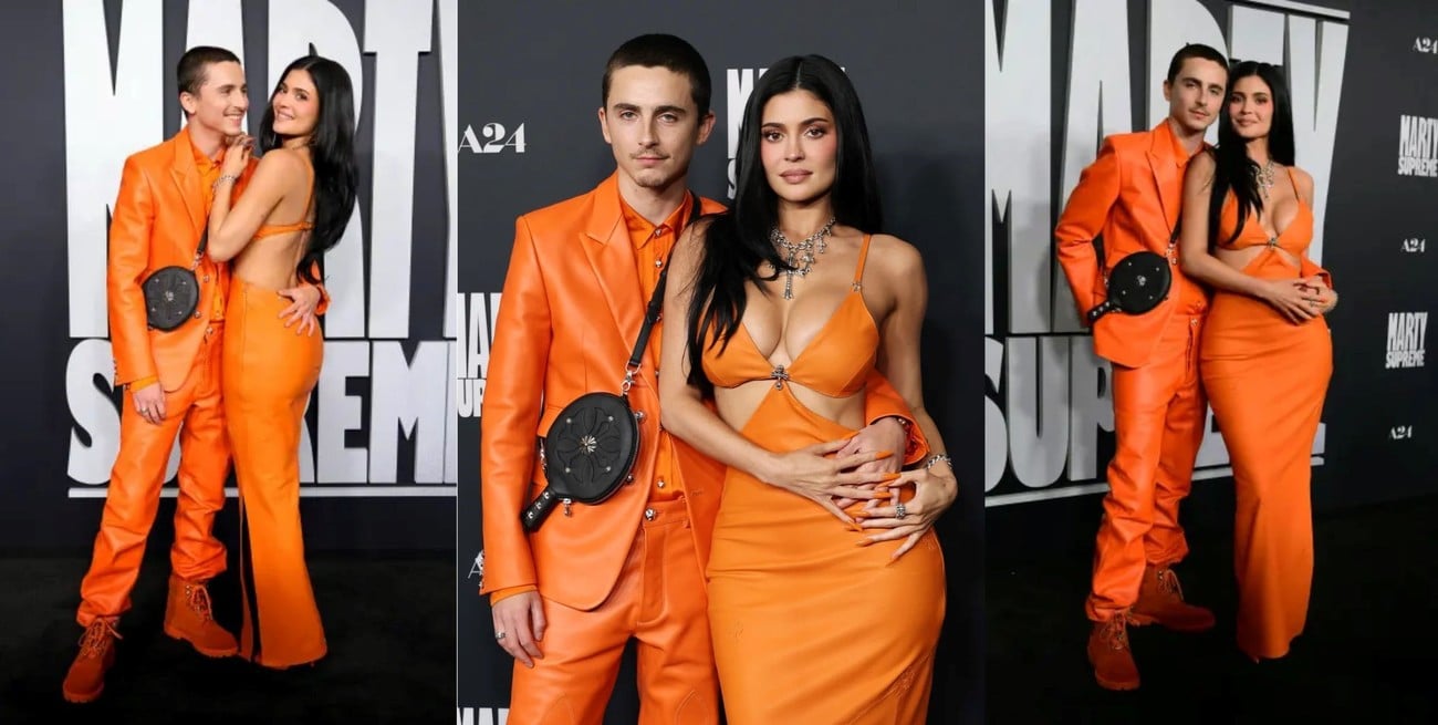 Kylie Jenner y Timothée Chalamet sorprenden en Los Ángeles con looks naranjas coordinados