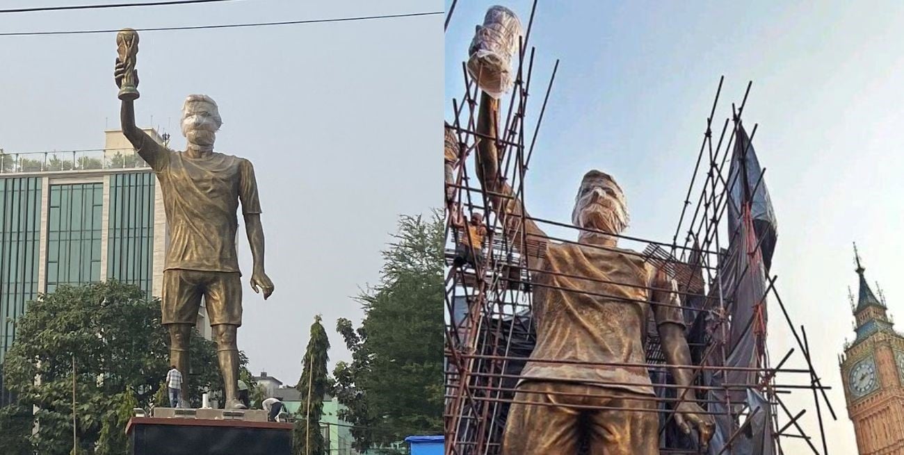 Construyeron una estatua gigante para homenajear a Messi en India