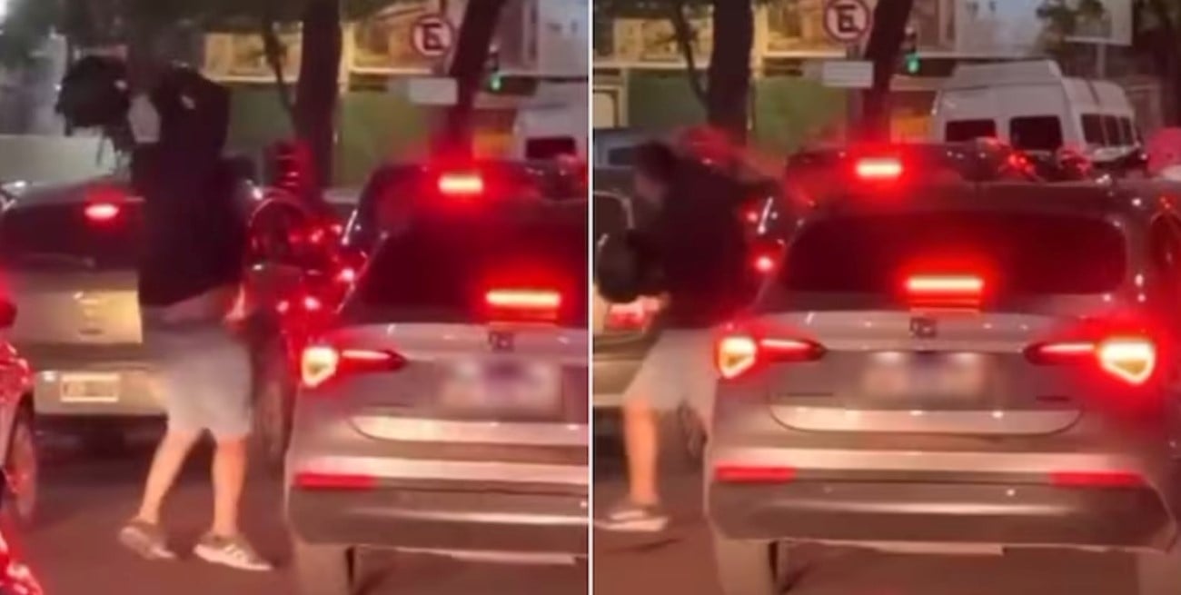 Balvanera: un motociclista atacó un auto y el conductor respondió con gas pimienta