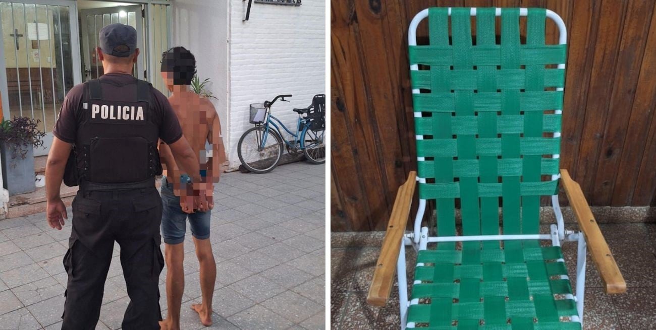 Insólito: le robó una reposera a un anciano y se ocultó debajo de una mesada mientras lo buscaba la policía