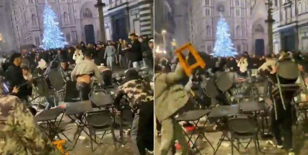 Violenta pelea en la Piazza del Duomo: destrozos y caos en el centro de Florencia