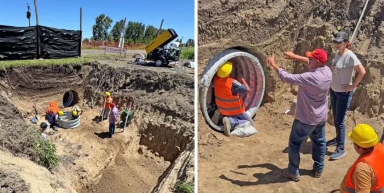 Tras más de 40 años de reclamos, comenzó la obra hídrica bajo la Ruta 11 en Vera