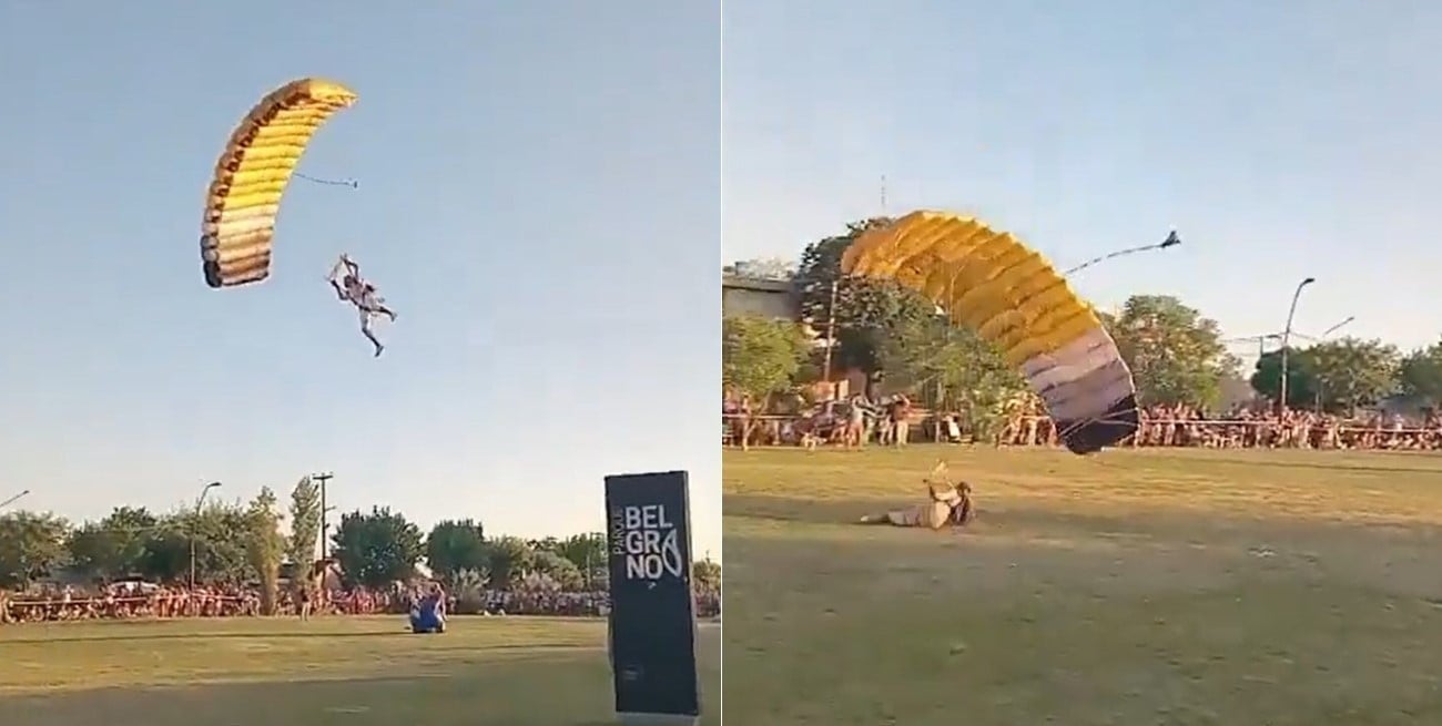 Video: un "Rey Mago" resultó herido tras un aterrizaje fallido en Pergamino