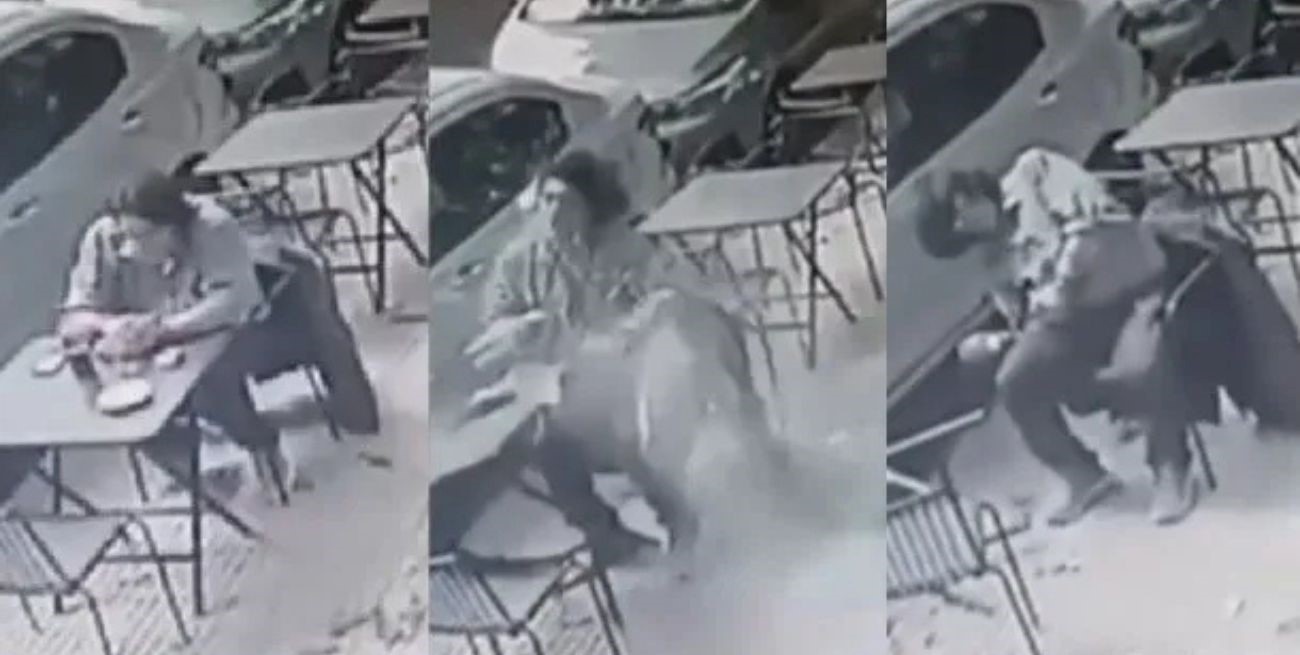 Palermo: un blindex cayó desde un departamento y golpeó a un hombre que comía en un bar
