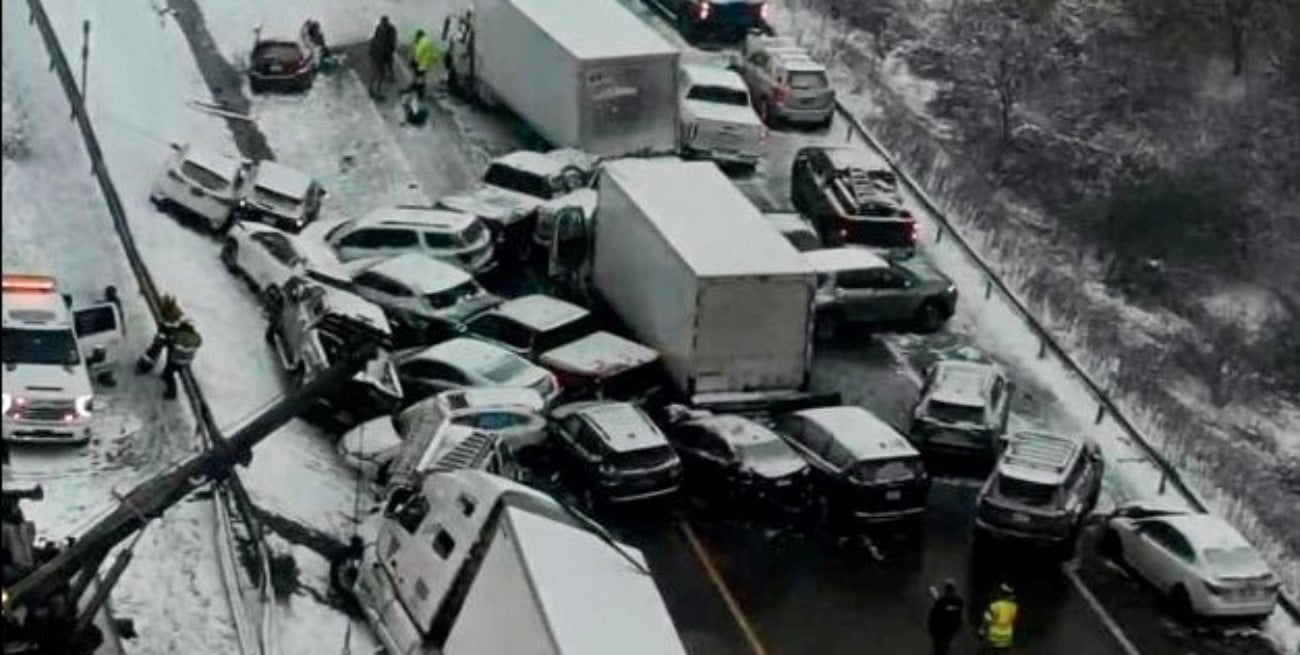 Accidente múltiple en Nueva York: 30 vehículos involucrados y varios heridos