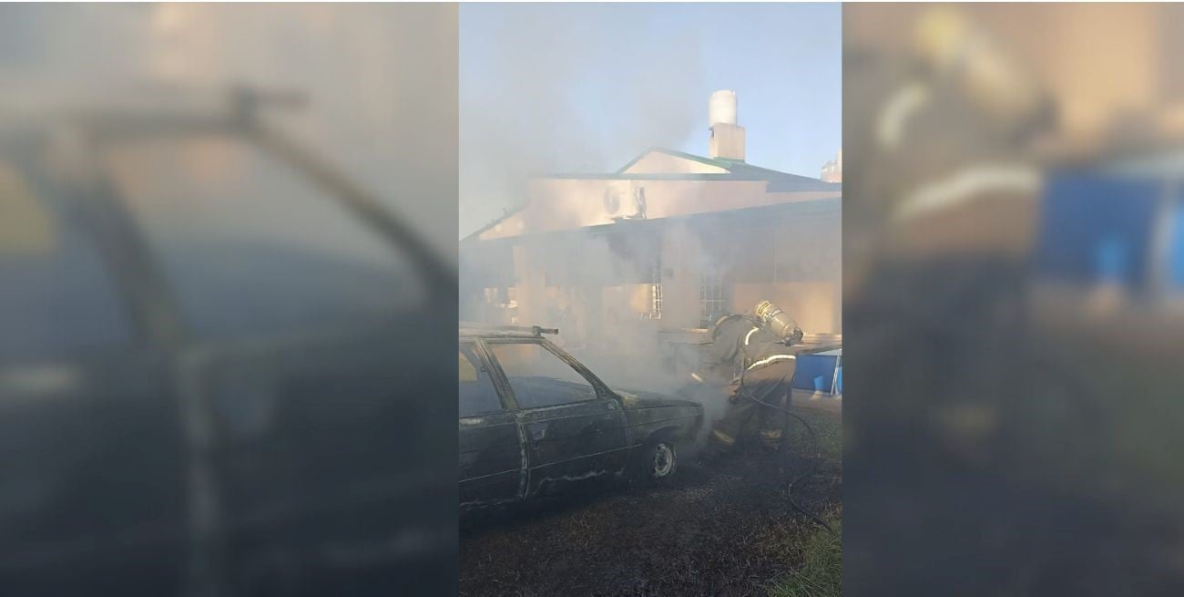 Incendio: un automóvil ardió por completo dentro de una vivienda en Santo Tomé