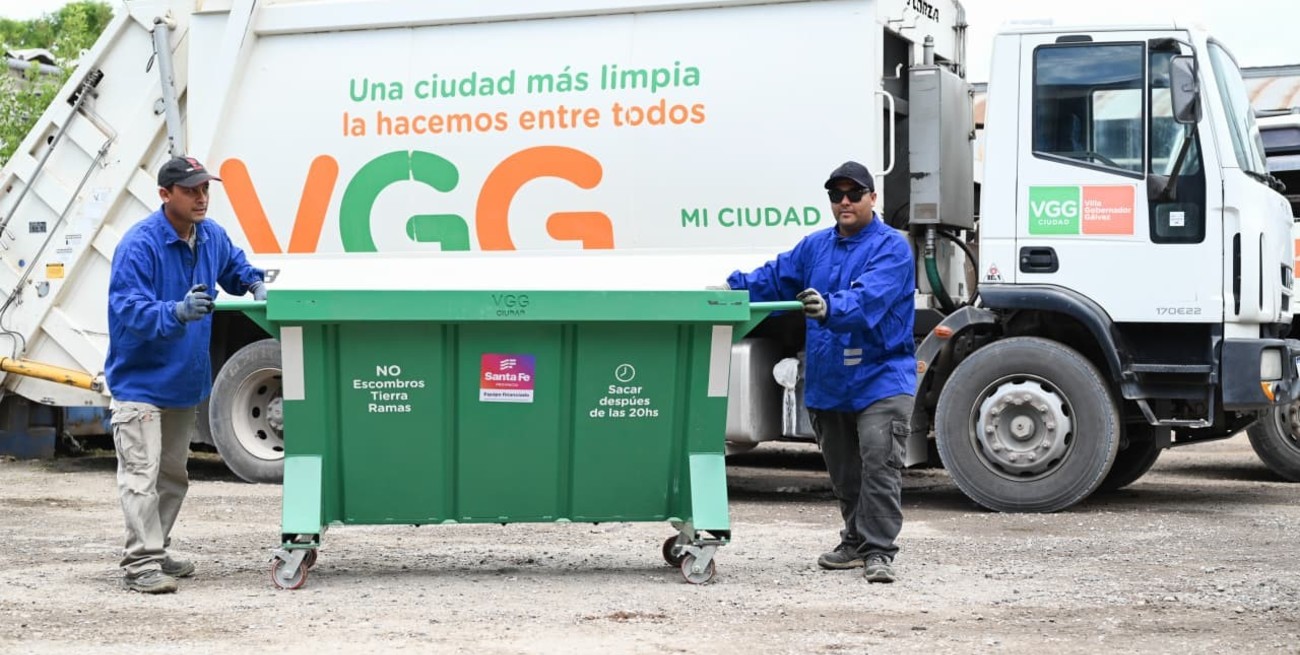 Villa Gobernador Gálvez: suman 500 nuevos contenedores y refuerza su sistema de recolección de residuos
