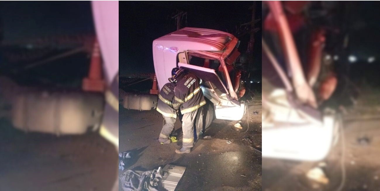 Choque entre camiones y rescate dramático en Puerto Gral San Martín