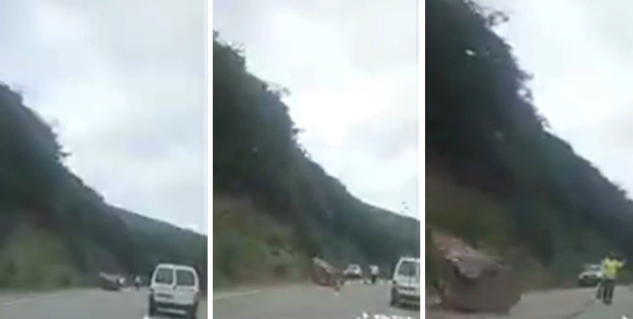 Ushuaia: desprendimiento de una roca en la ruta 3 obligó a montar un operativo preventivo