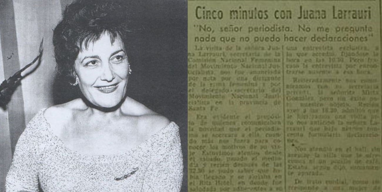 "Cinco minutos con Juana Larrauri": una nota breve para explicar una época turbulenta
