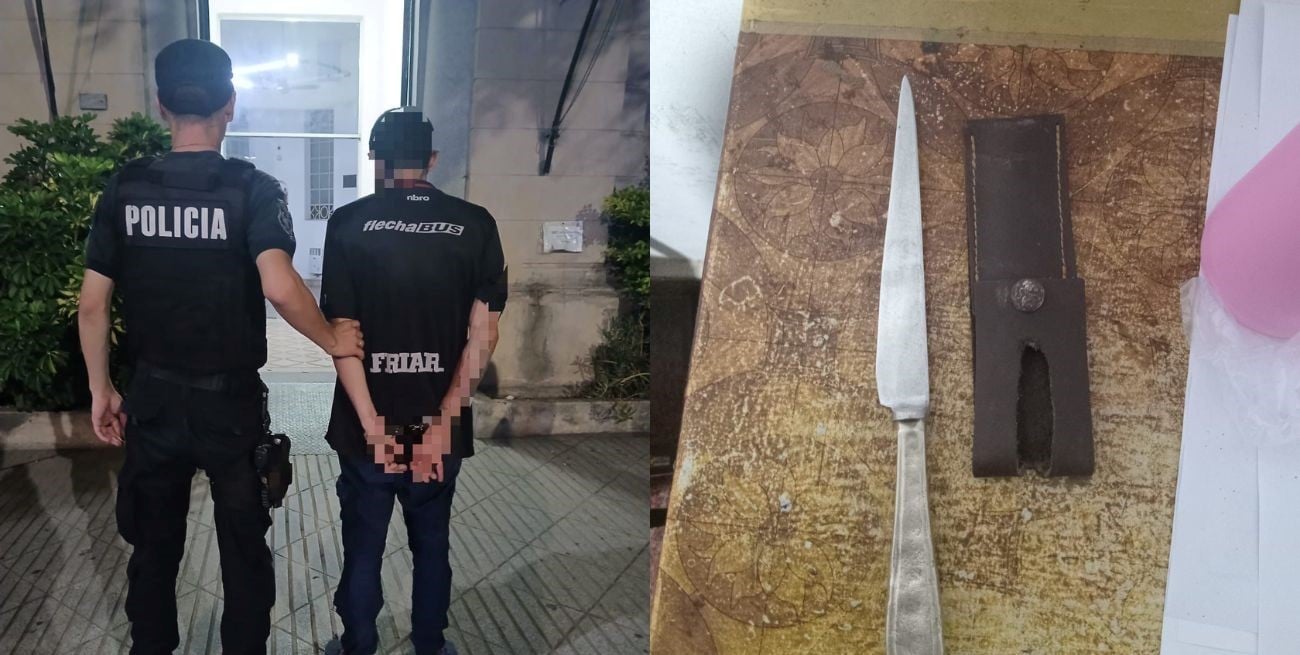 Estaba armado con un cuchillo y tomó de rehén a una mujer