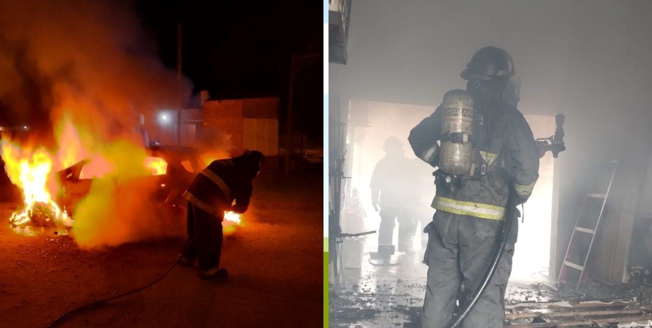 Intensa labor de los Bomberos Zapadores de Santa Fe: dos viviendas y dos vehículos arrasados