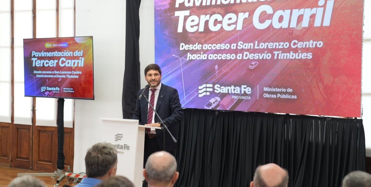 Pullaro licitó el segundo tramo del tercer carril de la autopista Santa Fe–Rosario: nueve ofertas y $85 mil millones