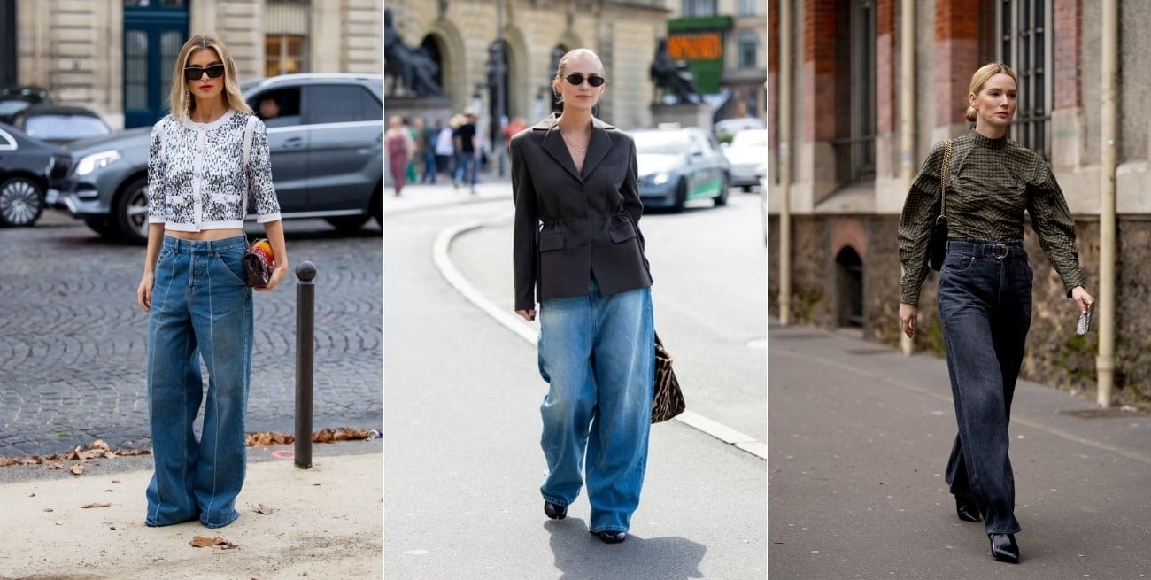 Looks con jeans anchos: claves para un outfit otoñal moderno