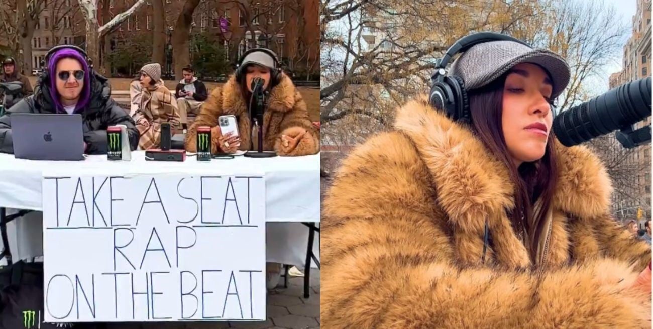 María Becerra sorprendió en Nueva York: el clip viral donde crea un hit en cinco minutos junto a un músico callejero