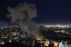 Una foto aérea de Dahiye, en los barrios periféricos al sur de Beirut, este jueves.
