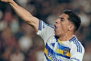 El grito de gol de Merentiel. Crédito: Boca