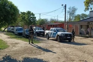 Uno de los allanamientos practicados en el loteo Nardelli (Reconquista). Foto: Gentileza