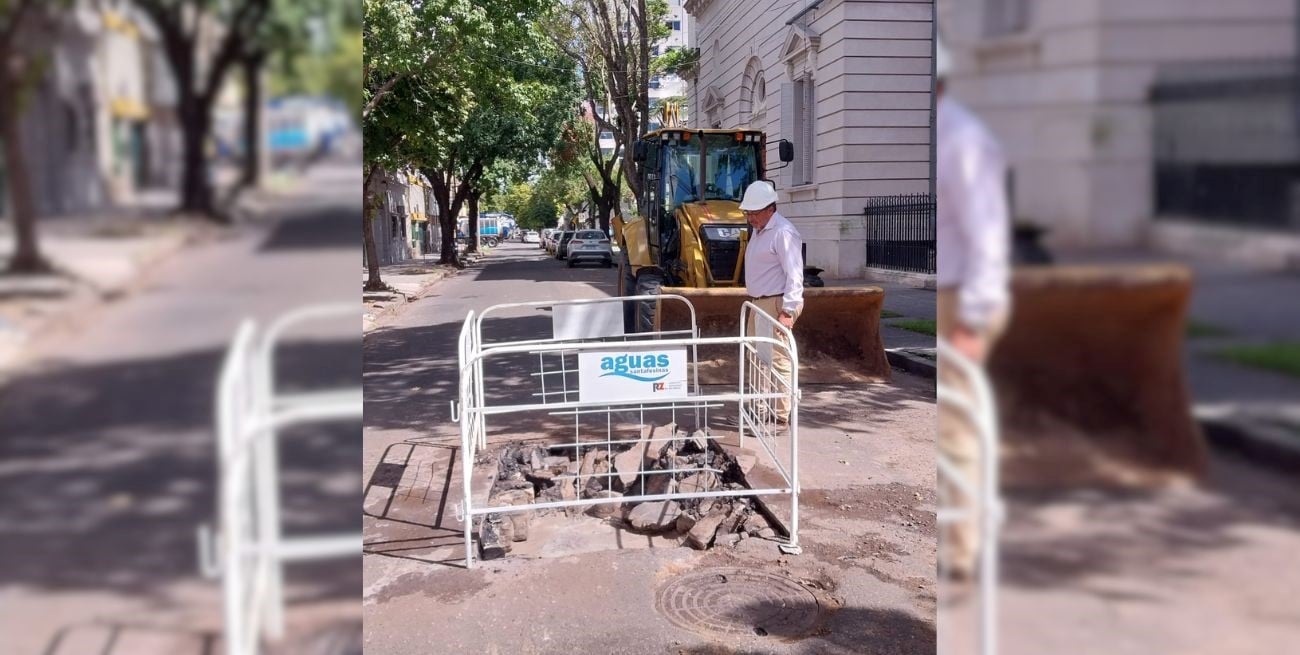 Trabajan en el socavón detrás de la Legislatura y el tránsito permanece interrumpido