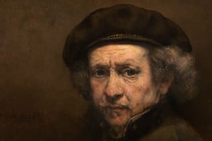 "Autorretrato con boina y cuello vuelto" de Rembrandt. Foto: Galería Nacional de Arte de Washington