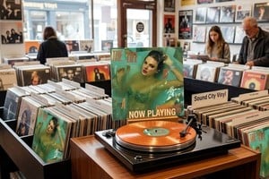 Solo en su primer día, “The Life of a Showgirl” colocó 1,2 millones de vinilos, superando la marca histórica que ostentaba Adele. Imagen creada con IA