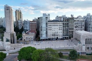 La remodelación integral del Monumento a la Bandera había alcanzado aproximadamente un 72% de avance. Foto: Fernando Nicola