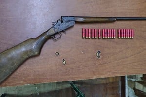 Una escopeta y los cartuchos calibre 36. Foto: El Litoral