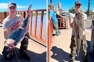 El ejemplar fue capturado en el Puente Carretero, el enlace vial entre Santa Fe y Santo Tomé, y su tamaño llamó la atención de pescadores de toda la región.