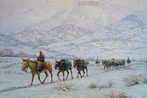 "Transporte cordillerano arte de la argentina" de Carnacini. Foto: Arte de la Argentina