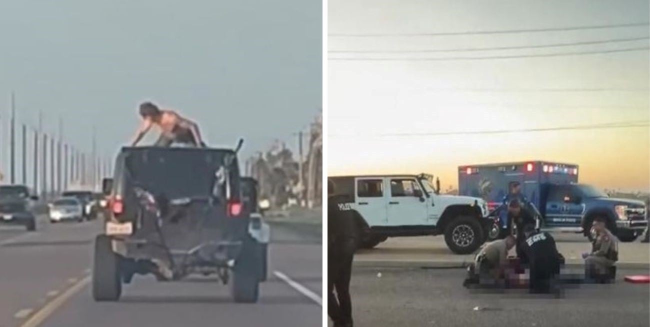 Texas: iba bailando sobre el techo de una camioneta en movimiento y salió despedido tras un choque