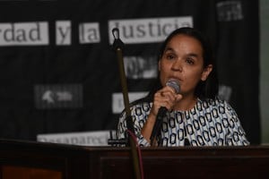 Una charla de Ana Castro en la Escuela Industrial Superior, en 2022. Foto: Guillermo Di Salvatore