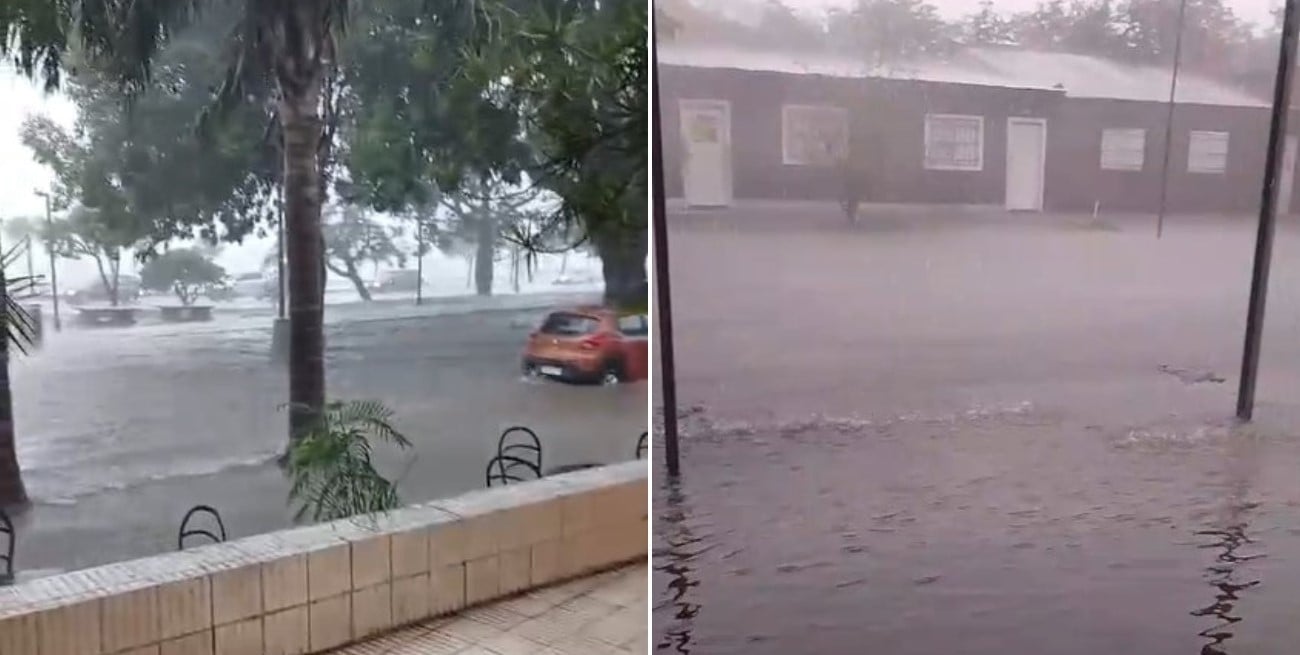 Importante acumulación de agua por fuertes lluvias en el centro-oeste de Santa Fe