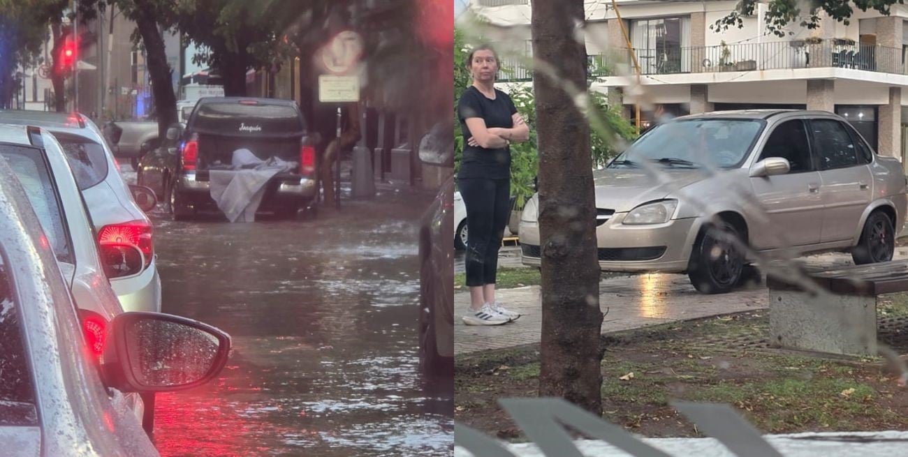 Tormenta en Santa Fe: 53 mm de lluvia, calles inundadas y un auto atrapado en bulevar