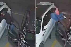 Un ladrón atacó una camioneta estacionada y escapó con un cómplice.