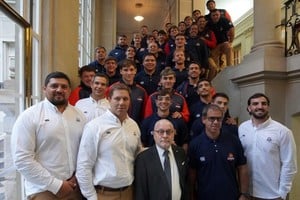 Todos juntos. Faurie junto toda la delegación de la franquicia del Litoral.